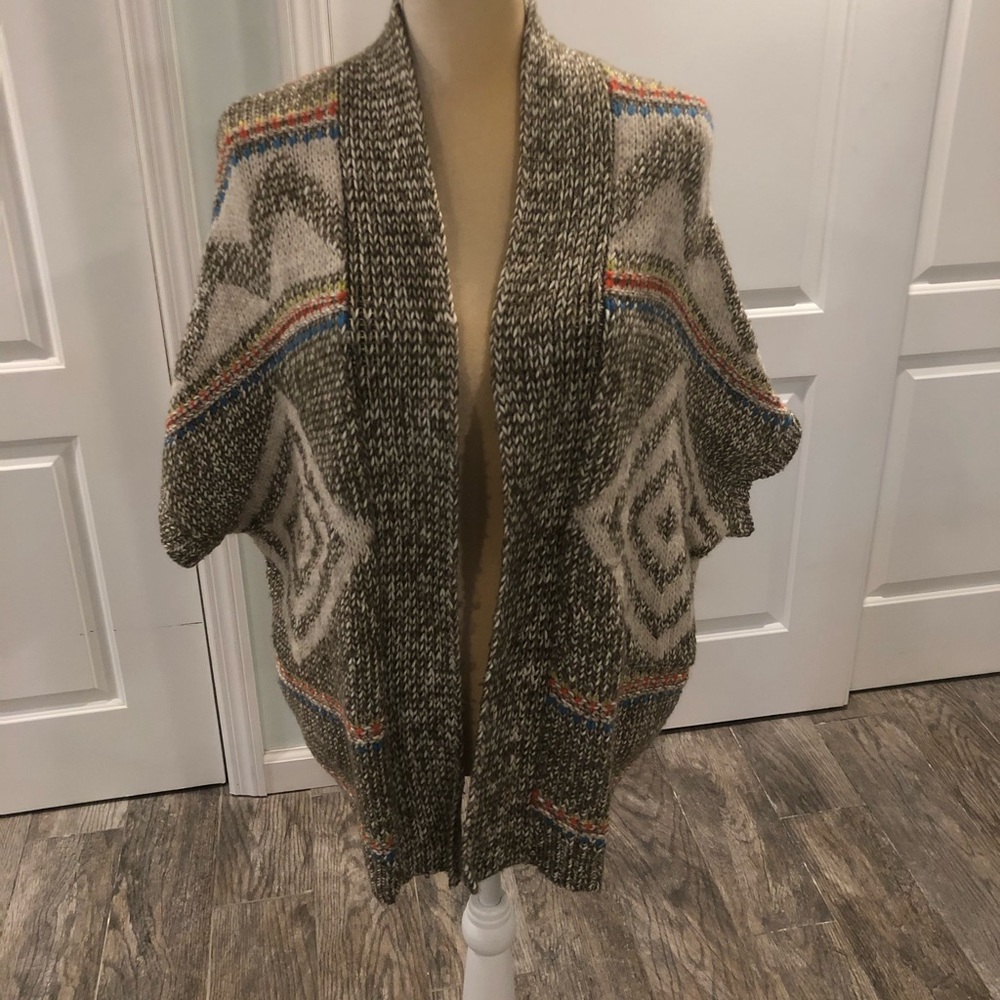 Multi-color Printed Oversized Cardigan
